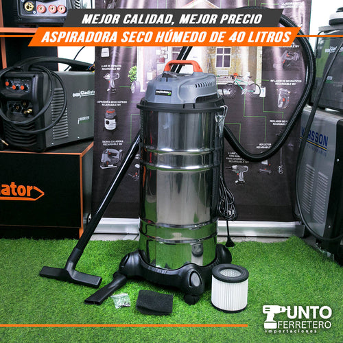 Aspiradora INDUSTRIAL 40 litros 1600W (aspira liquidos )1600W gladiator electrica