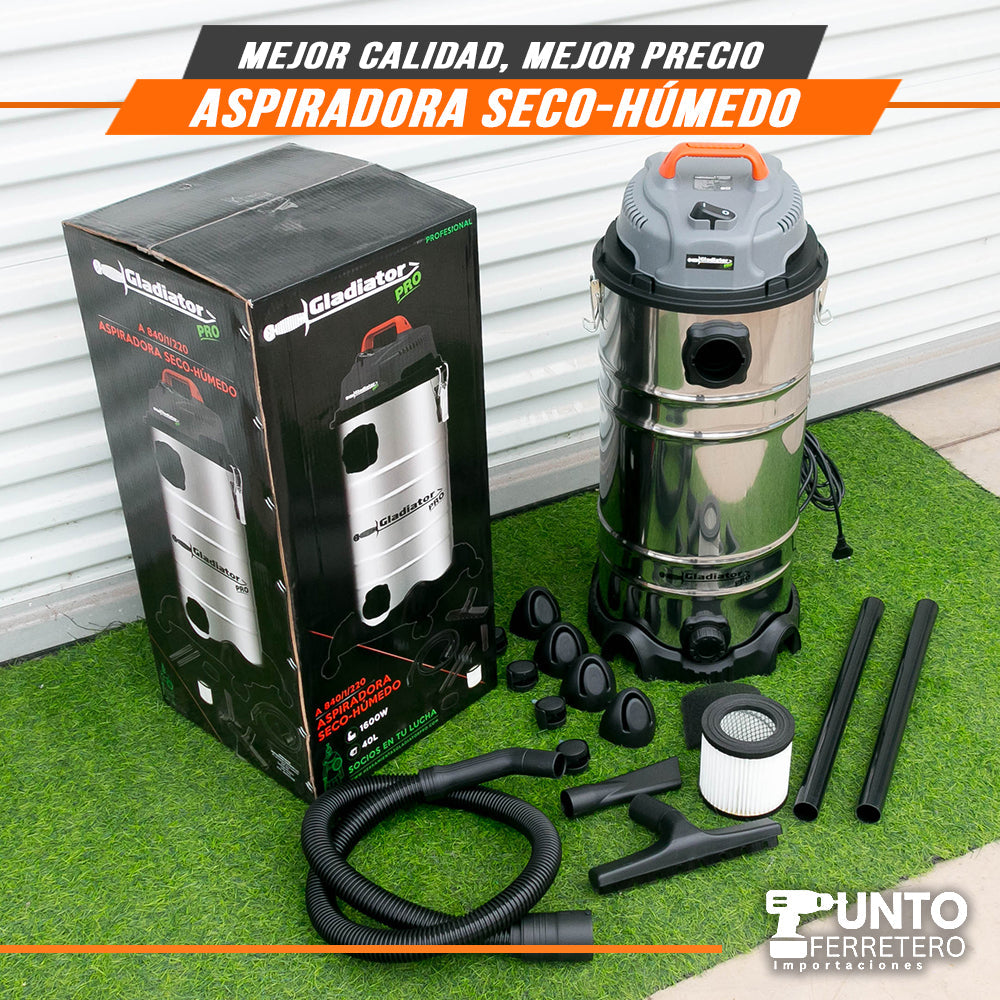Aspiradora INDUSTRIAL 40 litros 1600W (aspira liquidos )1600W gladiator electrica