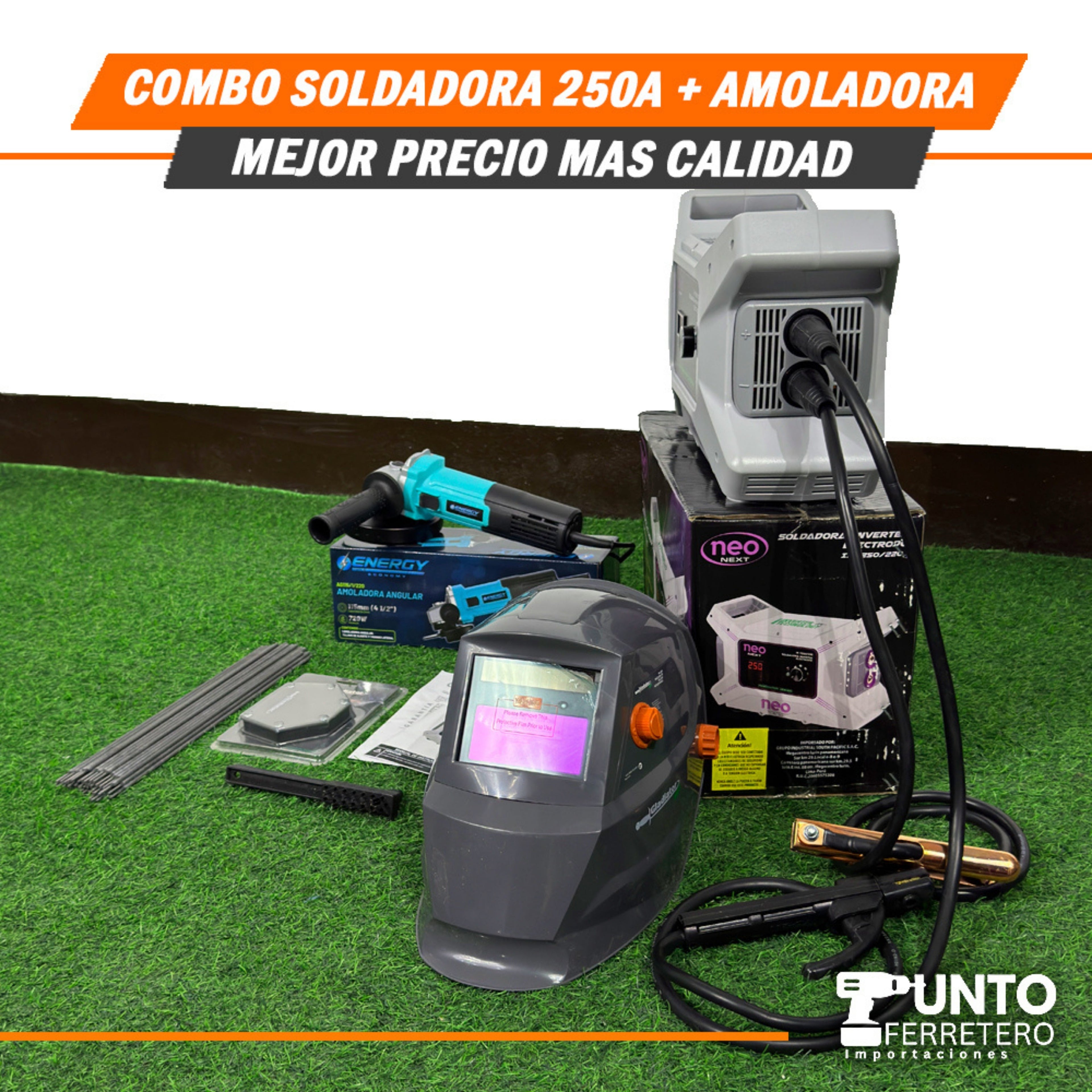 Combo Soldador 250A+Amoladora: ⚡💪