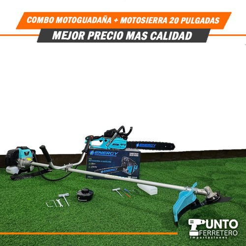Combo de Moto guadaña Energy + 🌳Motosierra 20 Pulgadas Energy (Tecnología Americana)