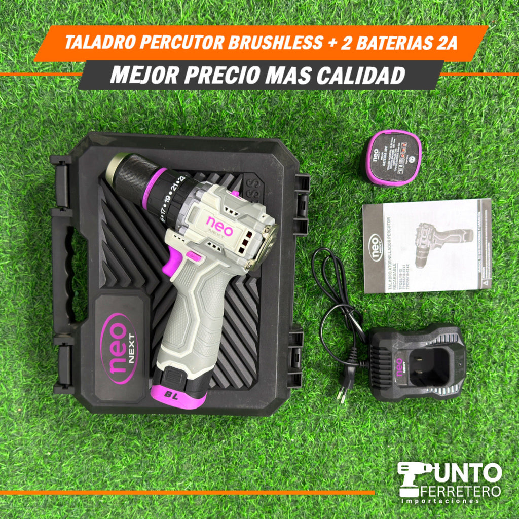 Taladro Percurtor Brushless+2 Baterías 2A🔥🔋