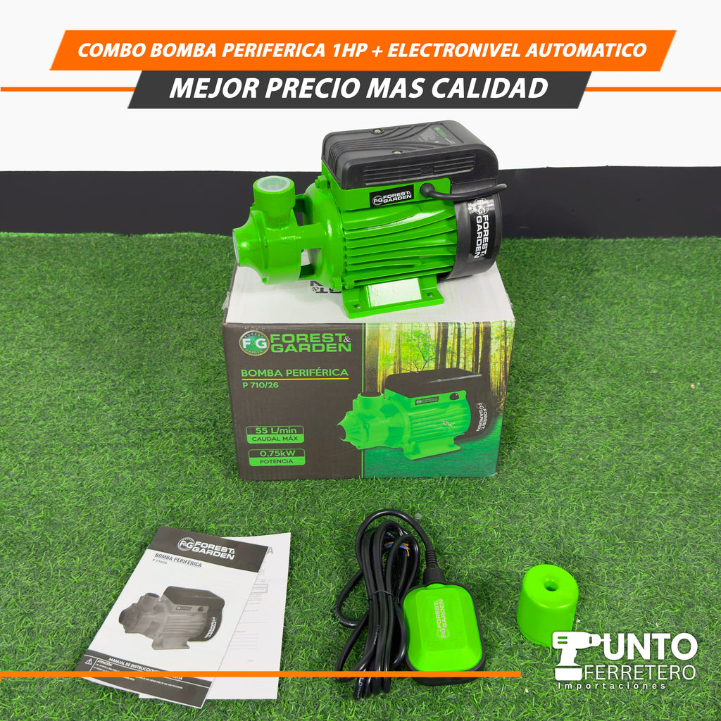 Como Bomba Periférica de 1 HP +Electronivel Automático 🌱💧