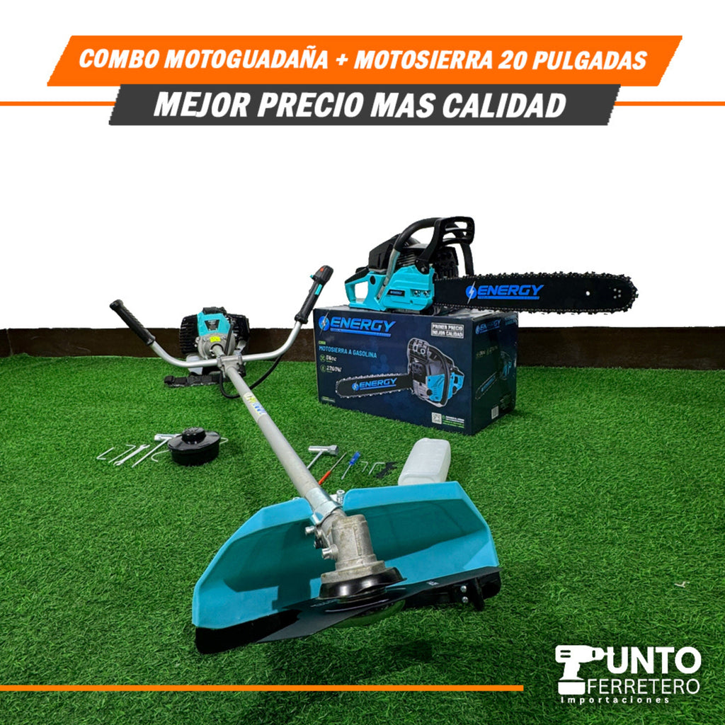 Combo de Moto guadaña Energy + 🌳Motosierra 20 Pulgadas Energy (Tecnología Americana)