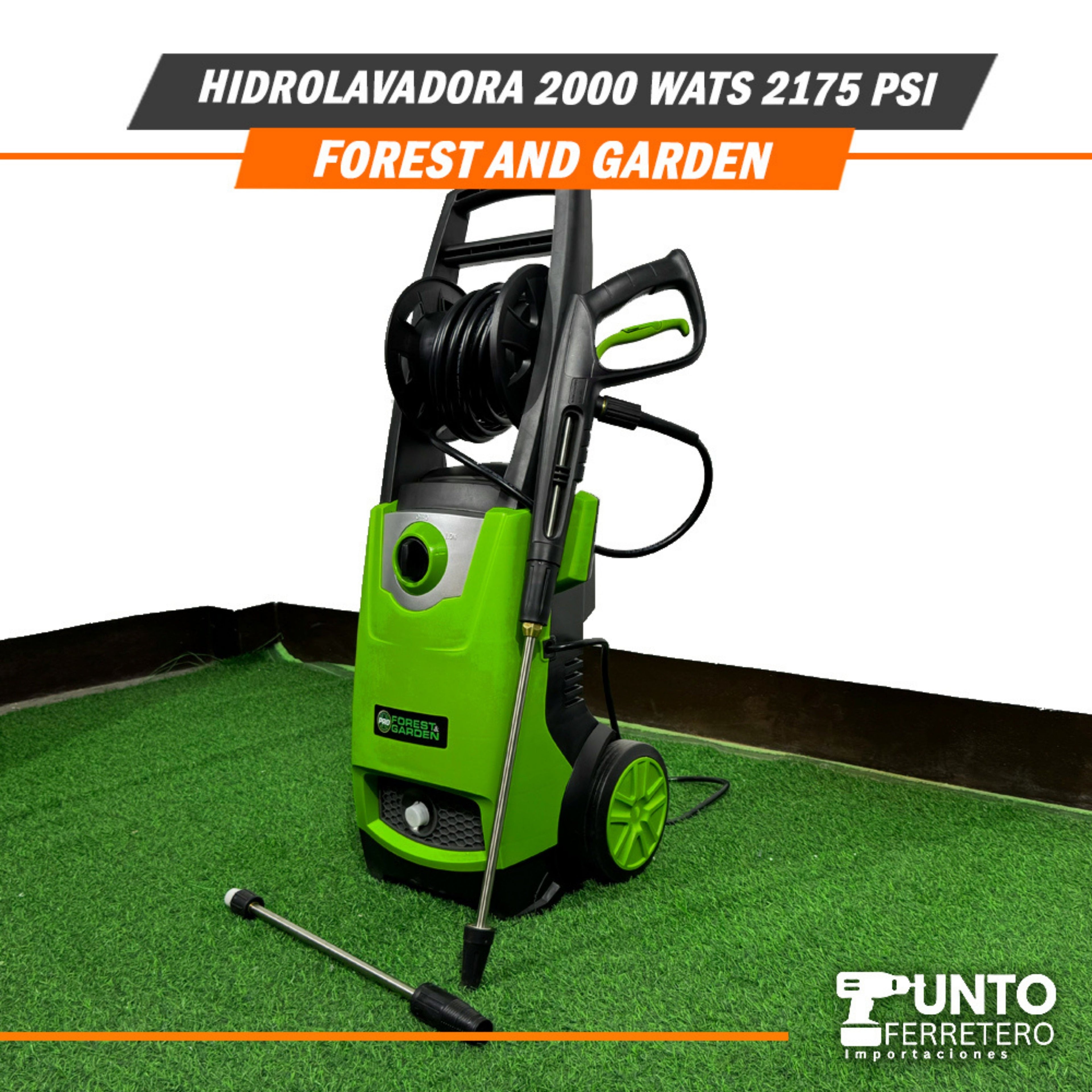HIDROLAVADORA 2000W 2175 PS 150 BARES + CHAMPUNERA INCORPORADA