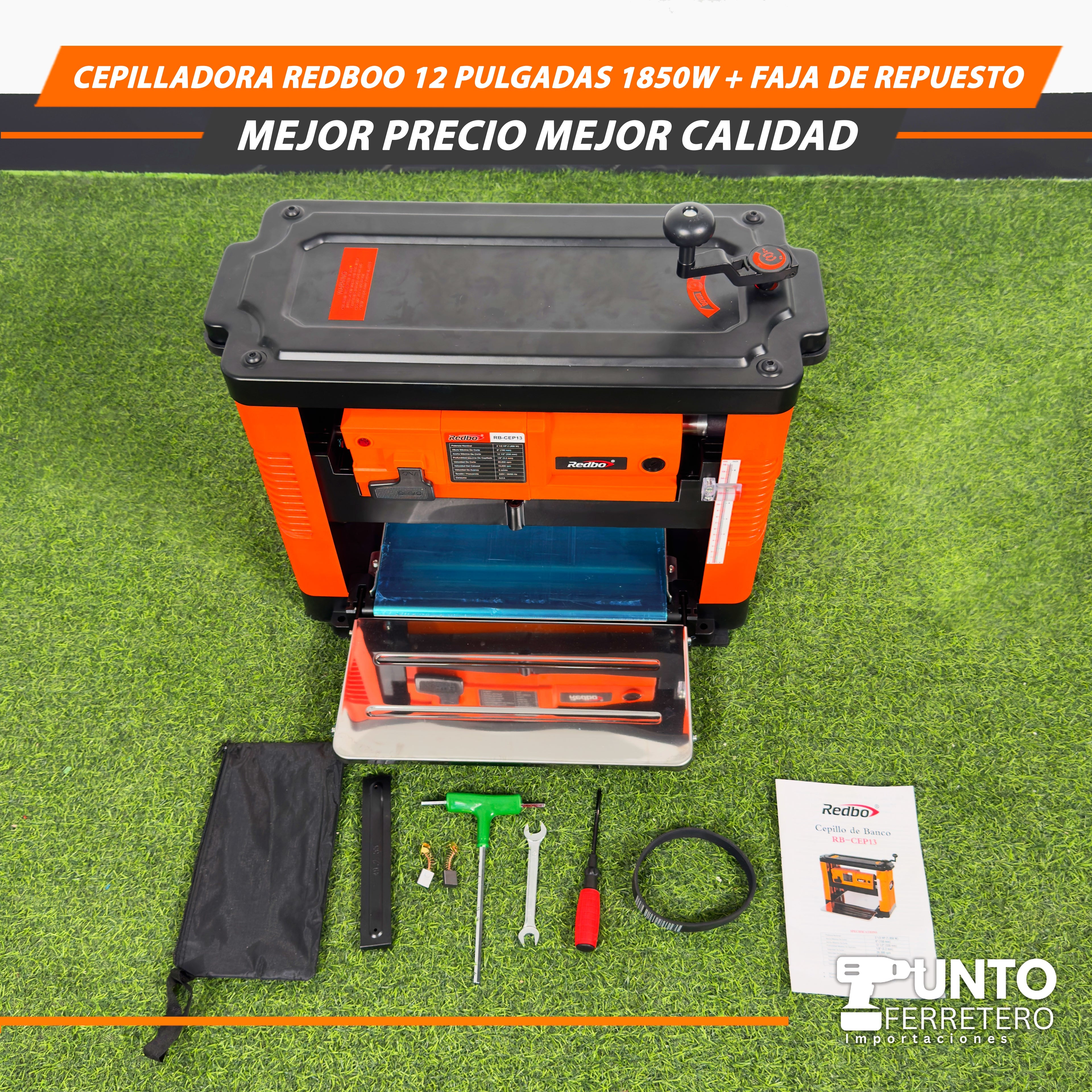 Cepilladora Redboo 12 Pulgadas 1850W+Faja de Respuesto