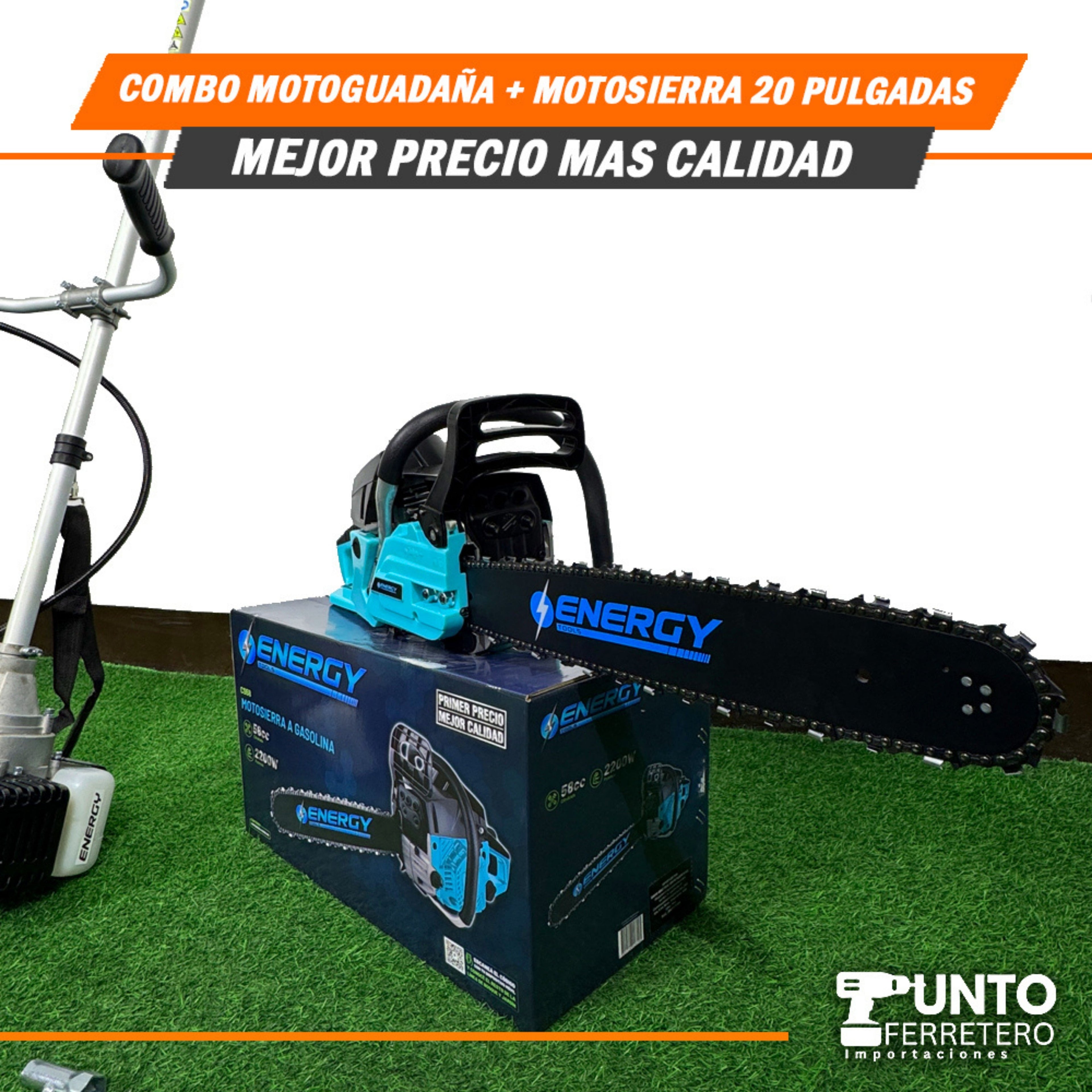 Combo de Moto guadaña Energy + 🌳Motosierra 20 Pulgadas Energy (Tecnología Americana)