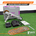 Amoladora Angular Neo de 20V-4A con Auto Stop