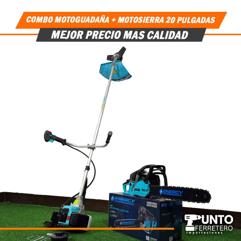 Combo de Moto guadaña Energy + 🌳Motosierra 20 Pulgadas Energy (Tecnología Americana)
