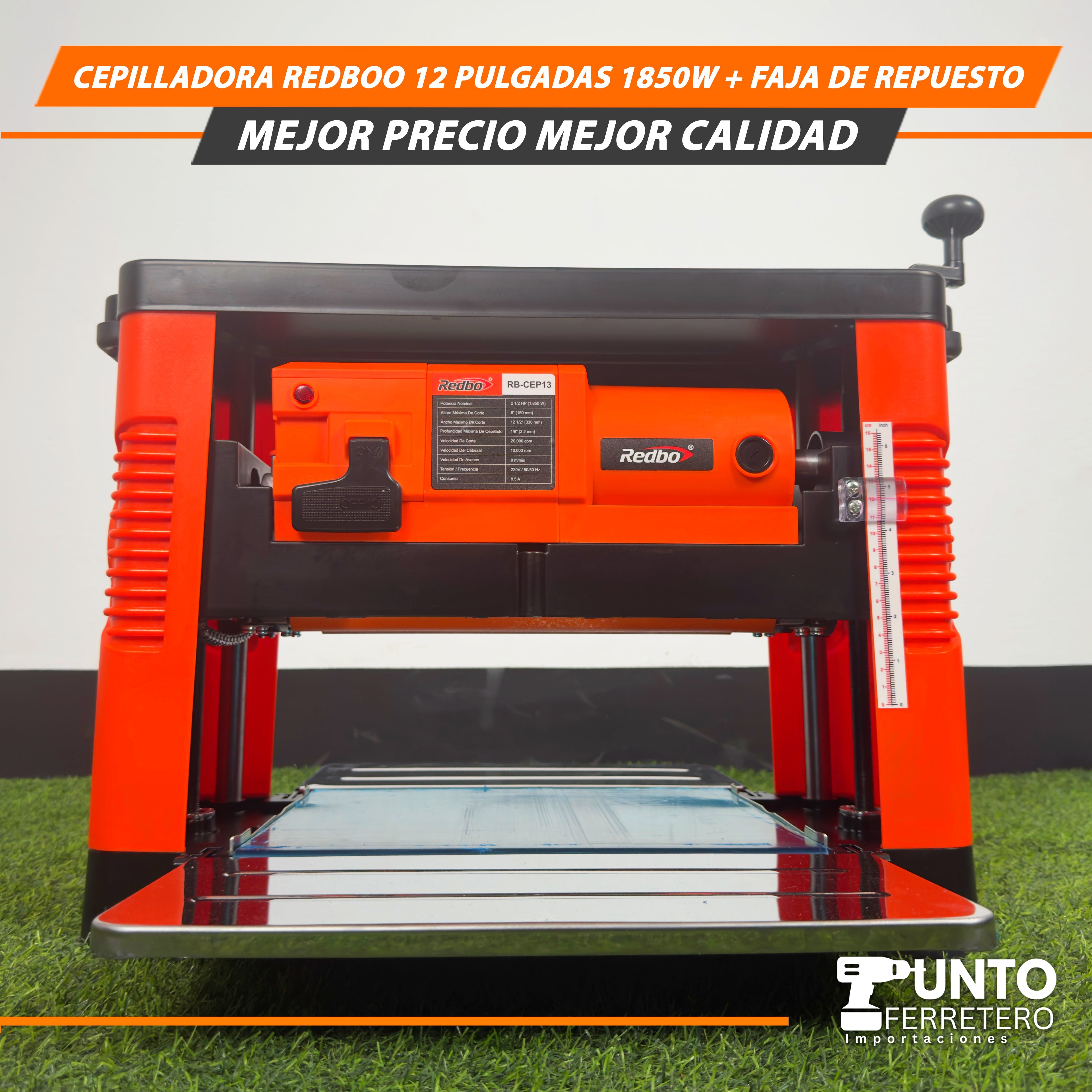 Cepilladora Redboo 12 Pulgadas 1850W+Faja de Respuesto