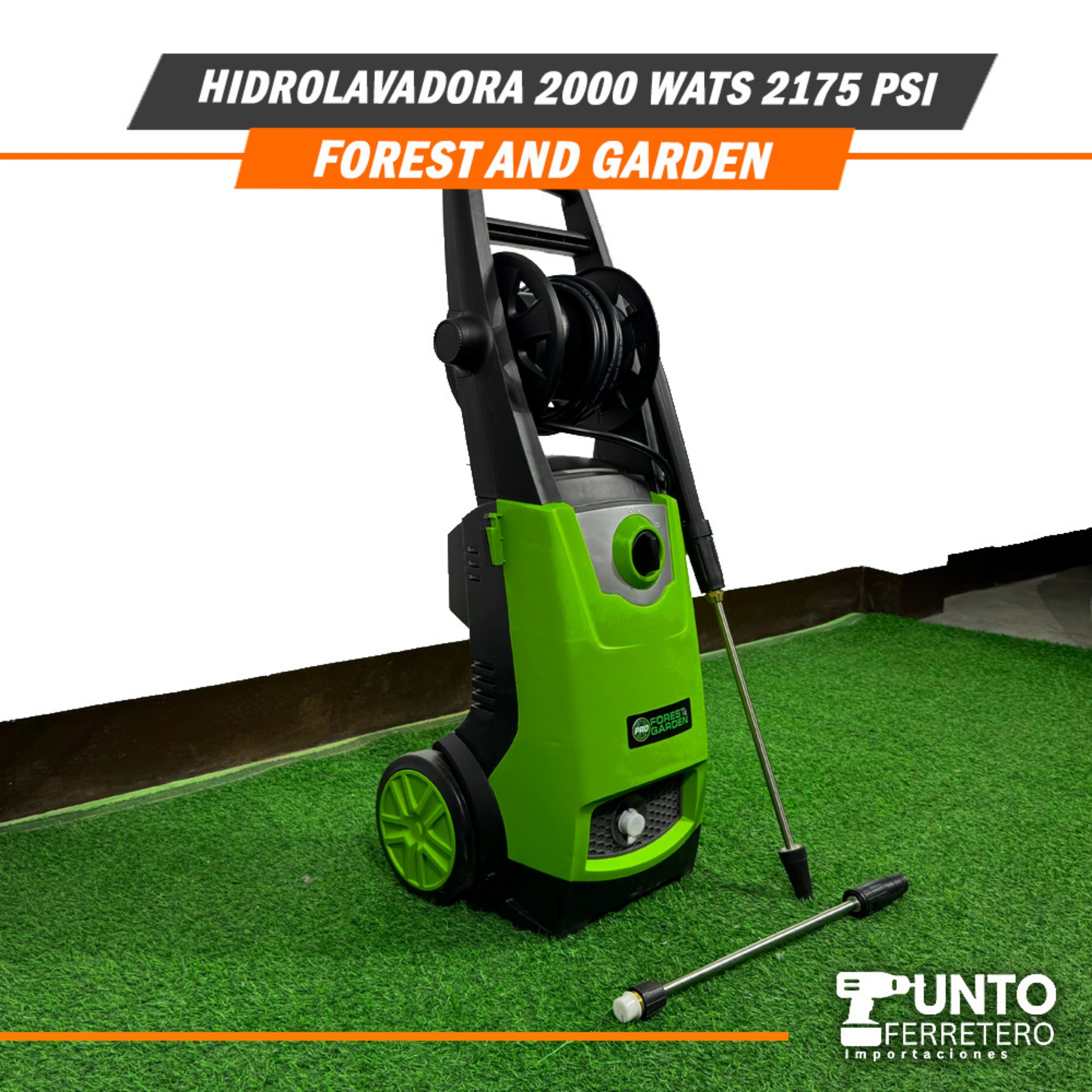 HIDROLAVADORA 2000W 2175 PS 150 BARES + CHAMPUNERA INCORPORADA