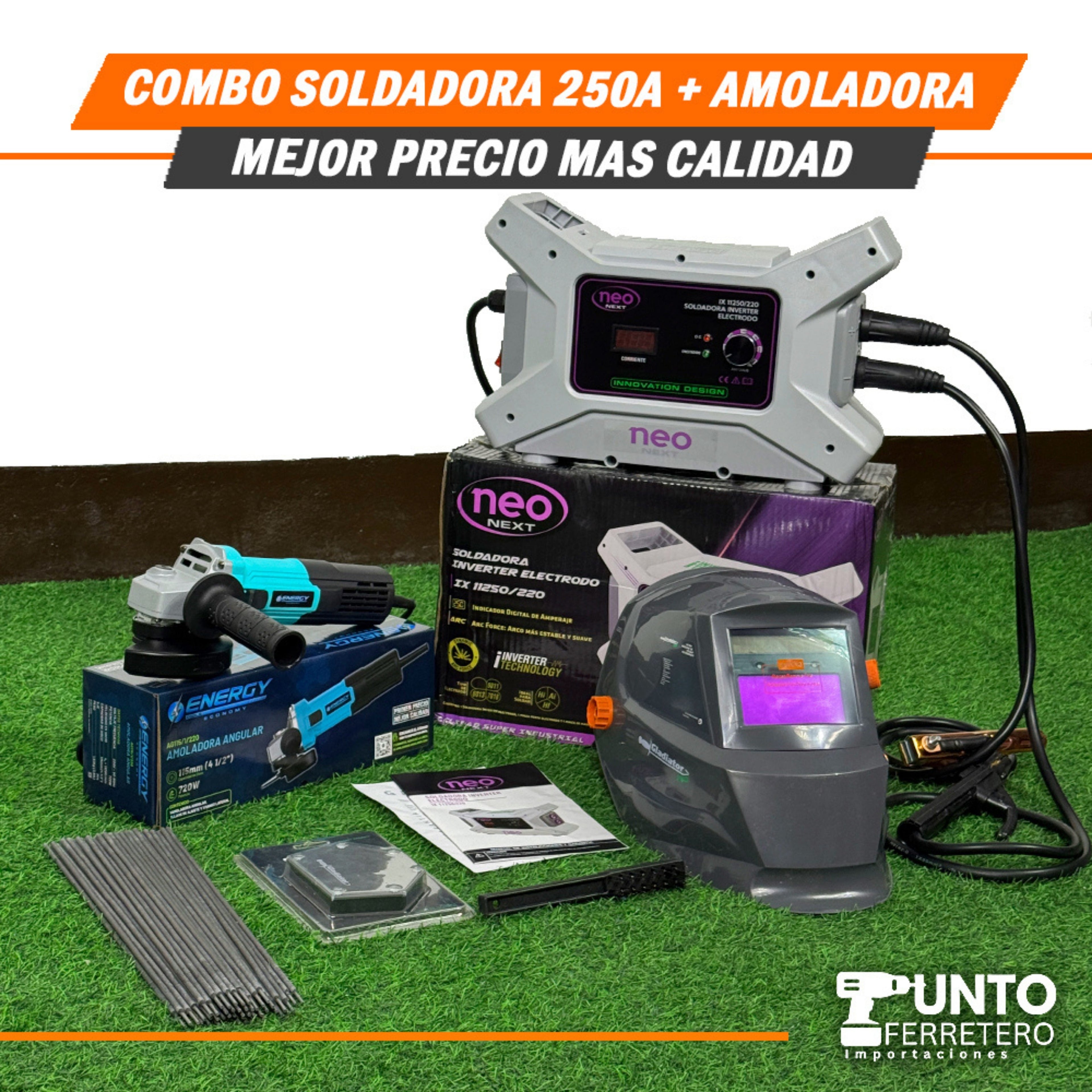 Combo Soldador 250A+Amoladora: ⚡💪