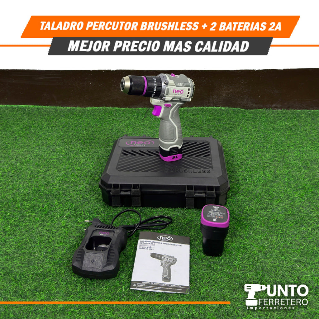 Taladro Percurtor Brushless+2 Baterías 2A🔥🔋