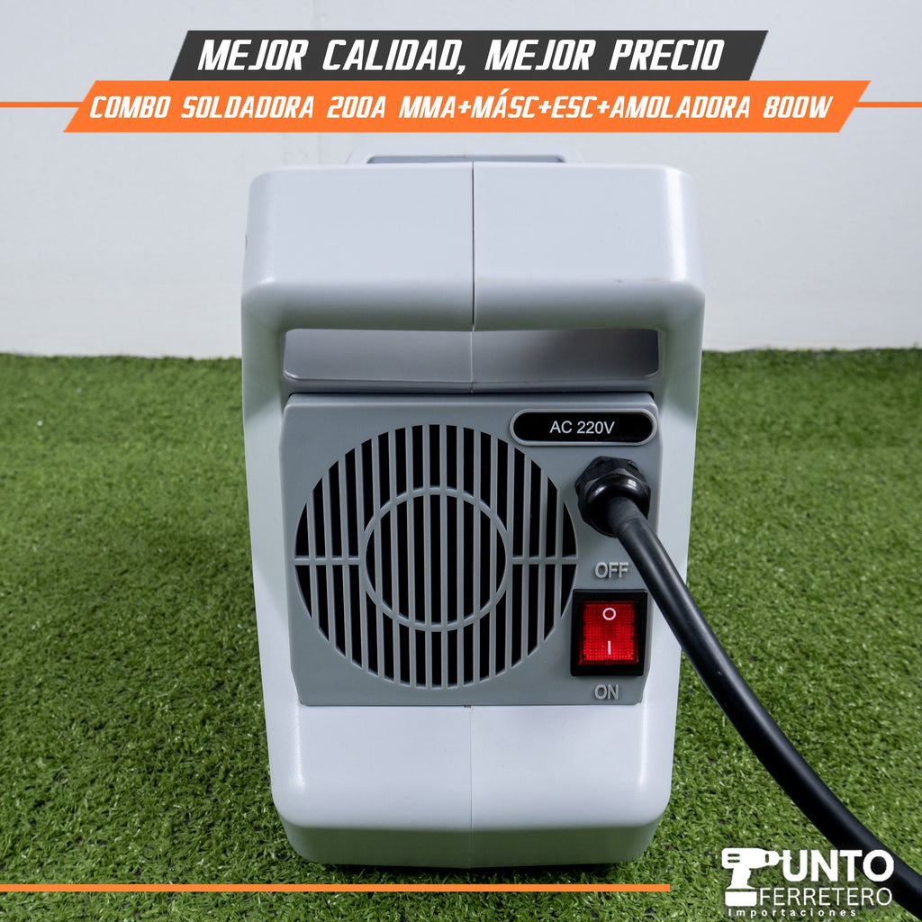 combo soldadora neo 200A + amoladora+ escuadra 800W