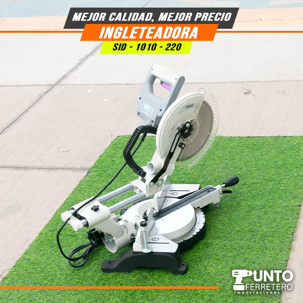 Cierra ingleteadora electrica neo  2200W 10 pulgadas uso industrial (dientes tungsteno )