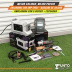 Combo neo INDUSTRIAL , soldadora 250 amperios industrial + mascara 2 sensores + escuadra + amoladora oferta