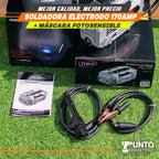 soldadora neo 170 amperios mma + mascara fotocensible 2 sensores uso industrial
