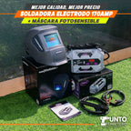 soldadora neo 170 amperios mma + mascara fotocensible 2 sensores uso industrial