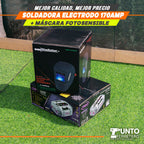 soldadora neo 170 amperios mma + mascara fotocensible 2 sensores uso industrial