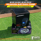 soldadora neo 170 amperios mma + mascara fotocensible 2 sensores uso industrial
