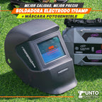 soldadora neo 170 amperios mma + mascara fotocensible 2 sensores uso industrial