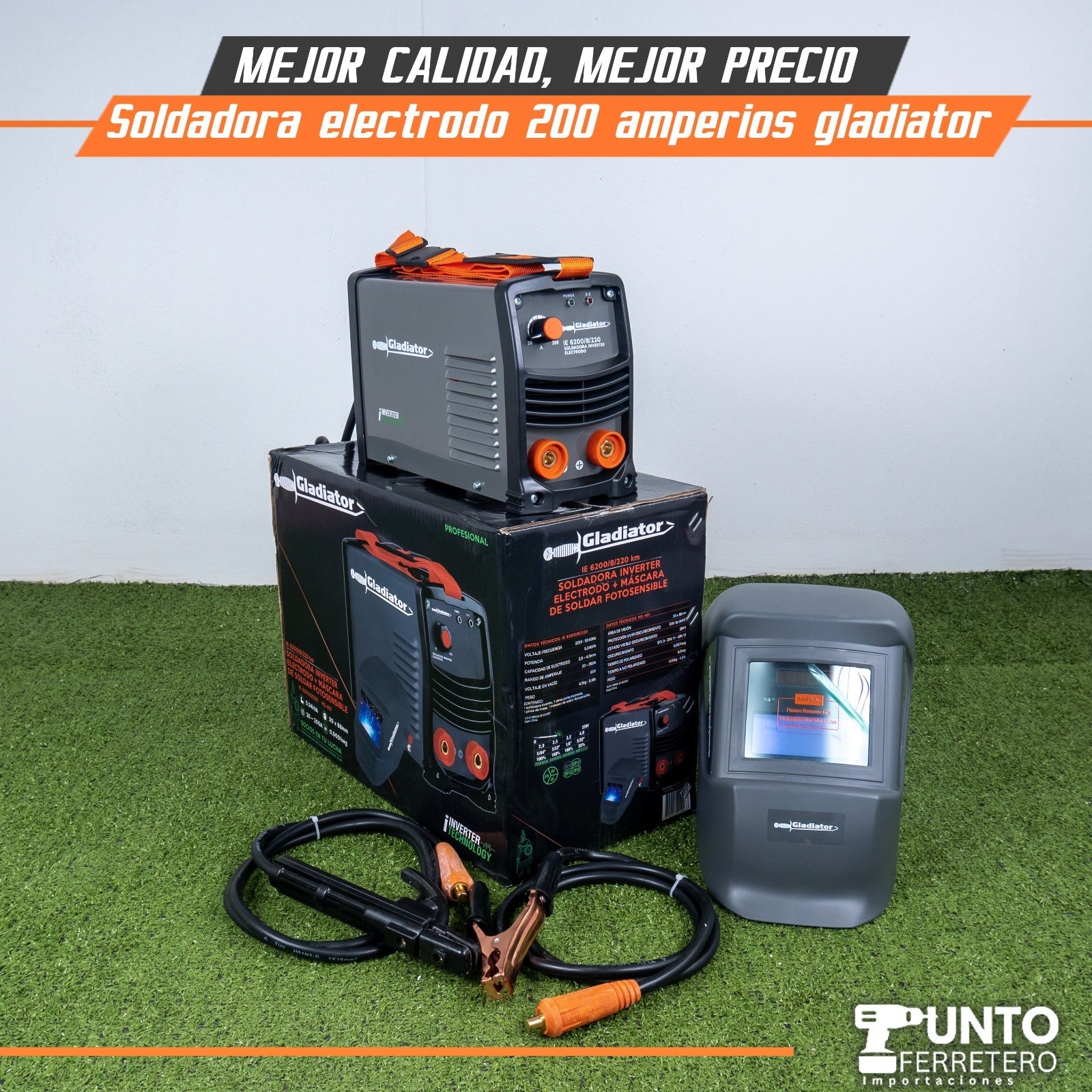 SOLDADORA ELECTRODO (MMA) 200 AMPERIOS GLADIATOR