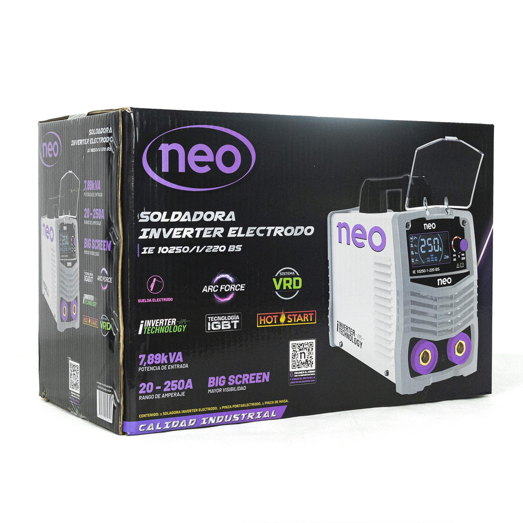 SOLDADORA 250A NEO + MASCARA + 1KG ELECTRODO