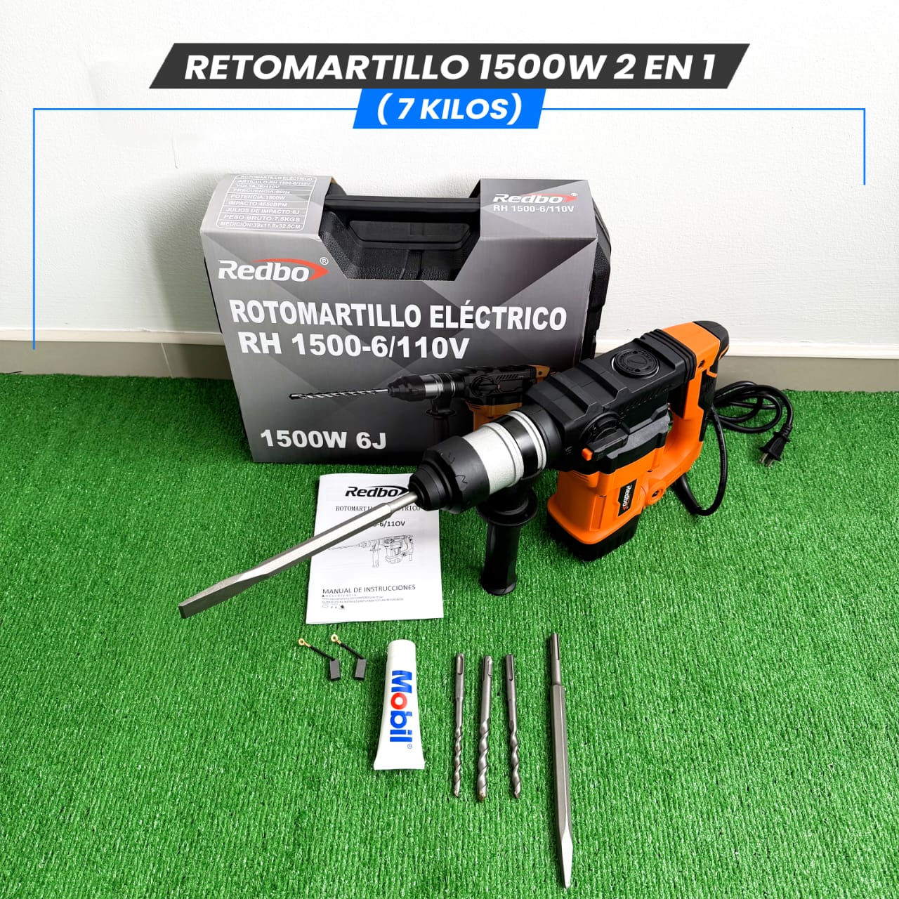 Rotomartillo 2 en 1  1500W 17KG -6J (Tecnología Japonesa)