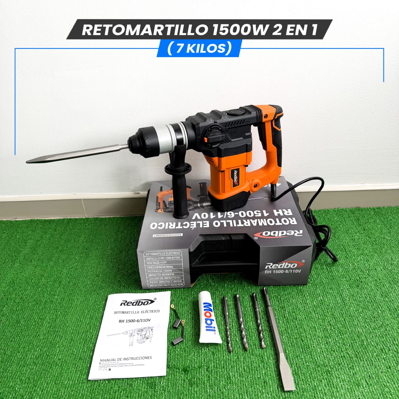 Rotomartillo 2 en 1  1500W 17KG -6J (Tecnología Japonesa)