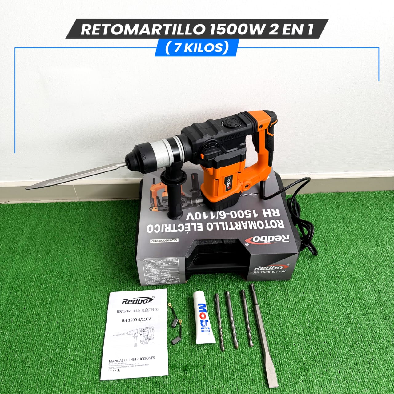 Rotomartillo 2 en 1  1500W 17KG -6J (Tecnología Japonesa)