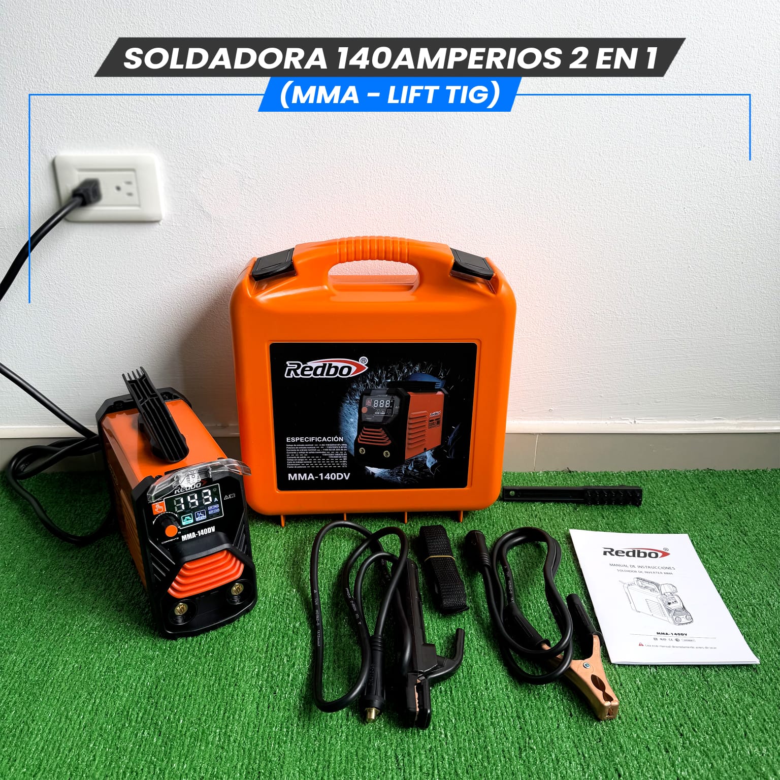 Soldadora 140A (MMA-LIFT/TIG)-Tecnología Japonesa.
