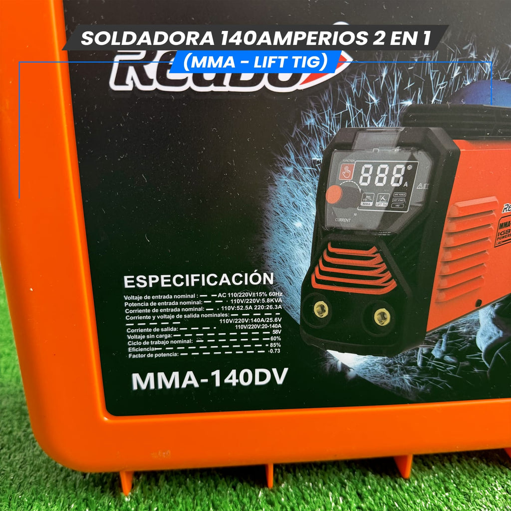 Soldadora 140A (MMA-LIFT/TIG)-Tecnología Japonesa.