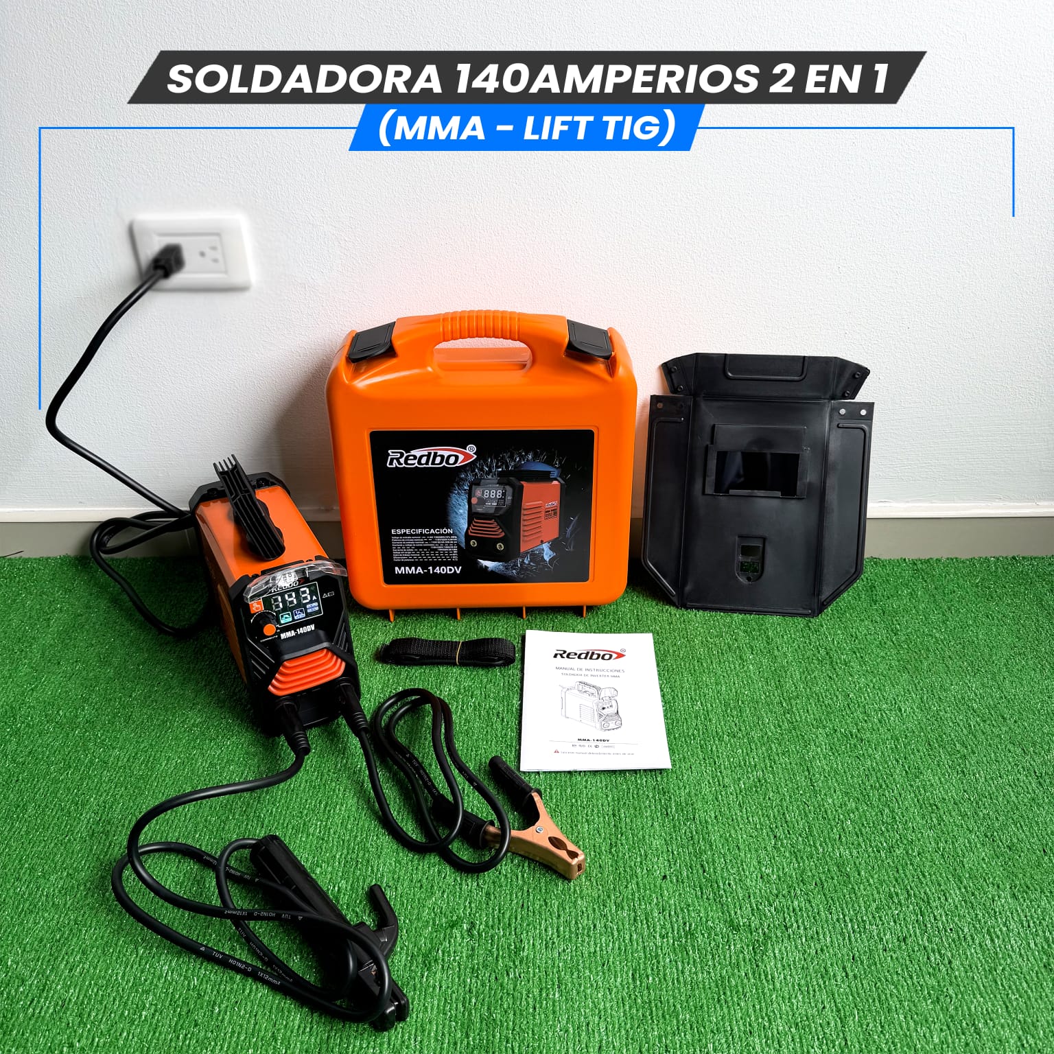 Soldadora 140A (MMA-LIFT/TIG)-Tecnología Japonesa.