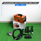 Soldadora Multiproceso 120A 2 en 1 (MIG-MMA)- Tecnología Japonesa.
